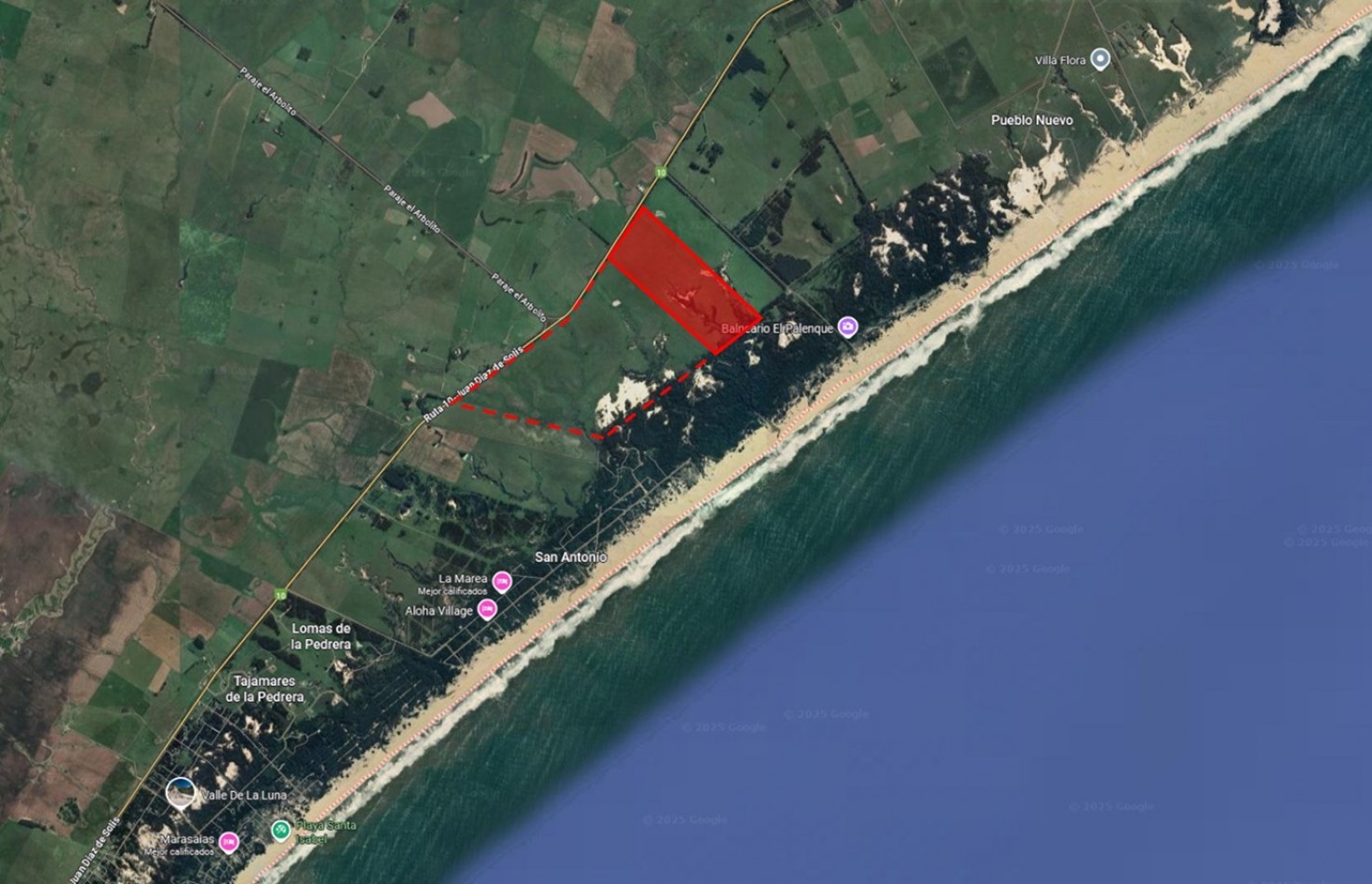 Terrain de 55 hectares a San Antonio, Rocha, a quelques metres de la mer
